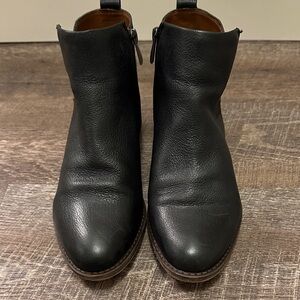 Franco Sarto Black Leather Ankle Boots
